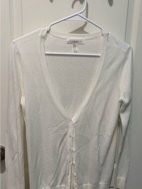 Forever 21 Ivory Knit Crewneck Sweater